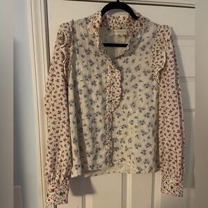 Sezane floral blouse
